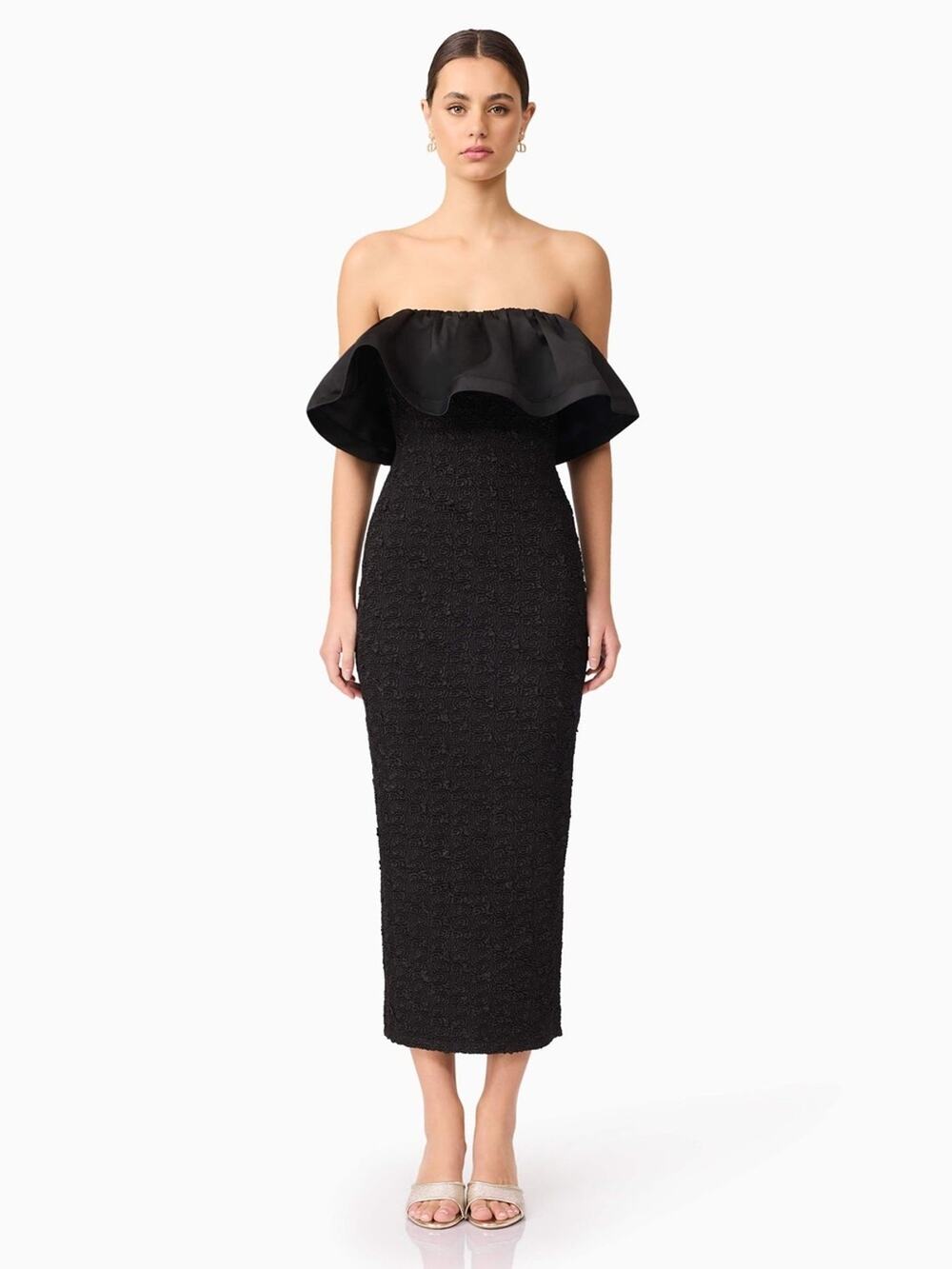 Elliatt Dandelione Strapless Midi Dress in Black S